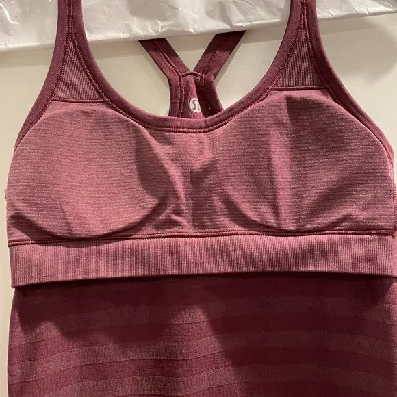Lululemon Maroon Striped Racerback Top - Picture 4 of 4